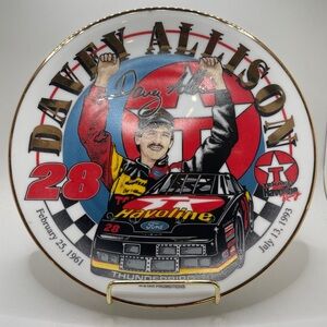 DAVEY ALLISION 1993 Ceramic Commemorative 8.5" Plate Texaco Havoline 1961-1993